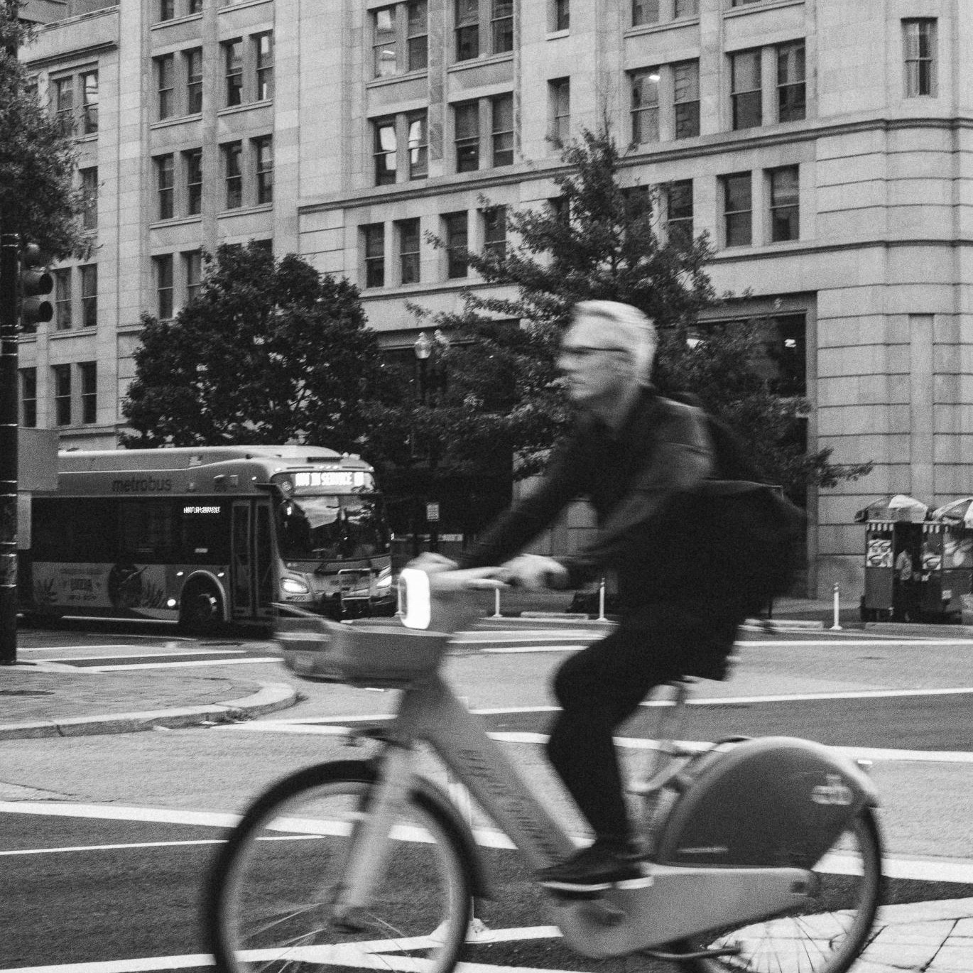 a man riding a bicycle