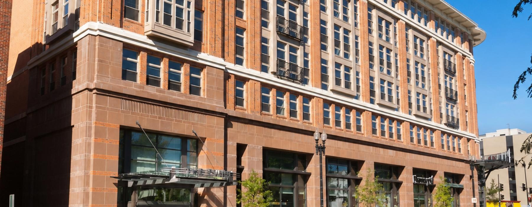 a building with many windows